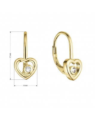 Pozlátené strieborné náušnice srdca