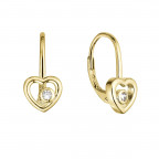Pozlátené strieborné náušnice srdca