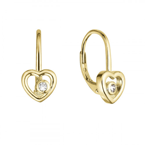 Pozlátené strieborné náušnice srdca