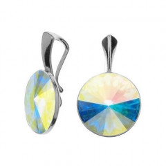 Strieborný prívesok Crystals from Swarovski, Crystal AB