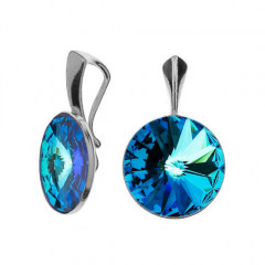 Strieborný prívesok Crystals from Swarovski, Bermuda Blue