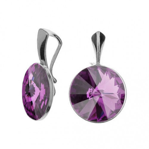 Strieborný prívesok Crystals from Swarovski, Amethyst