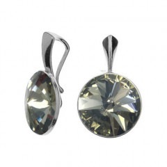 Strieborný prívesok Crystals from Swarovski, Black Diamond
