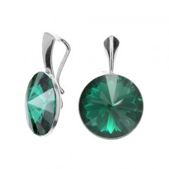 Strieborný prívesok Crystals from Swarovski, Emerald