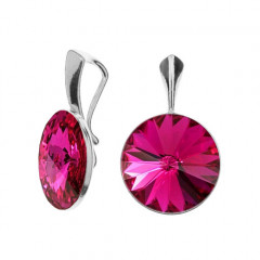 Strieborný prívesok Crystals from Swarovski, Fuchsia