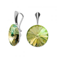 Strieborný prívesok Crystals from Swarovski, Luminous Green