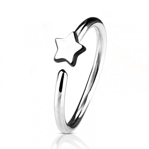 Piercing do nosa/ucha kruh s hviezdou