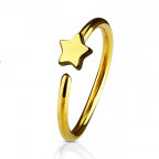 Piercing do nosa/ucha kruh s hviezdou