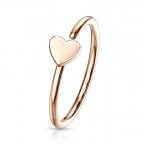 Pozlátený piercing do nosa/ucha kruh so srdiečkom