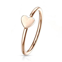 Pozlátený piercing do nosa/ucha kruh so srdiečkom