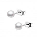 Oceľové náušnice perličky biele