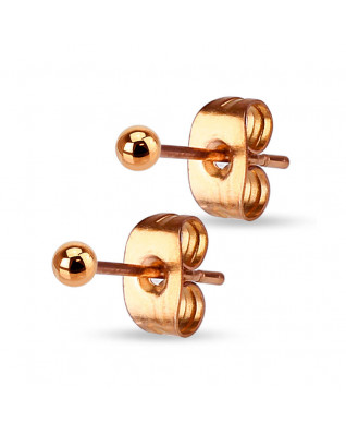 Oceľové náušnice - guličky pozlátené