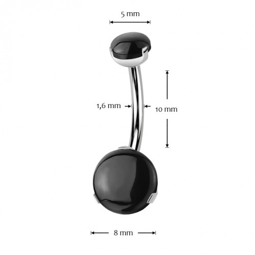 Piercing do pupku - TITAN, Black Amethyst