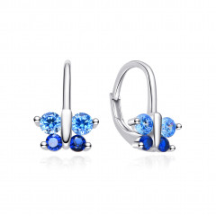 Dievčenské strieborné náušnice na klapku - motýliky