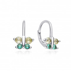 Dievčenské strieborné náušnice na klapku - motýliky