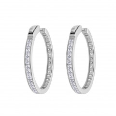 Strieborné náušnice kruhy so zirkónmi