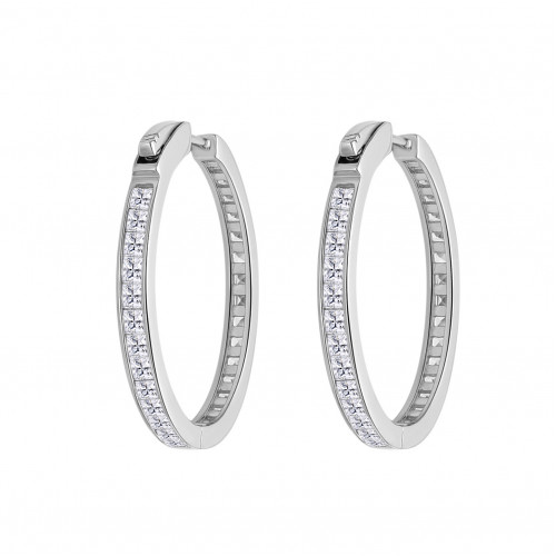 Strieborné náušnice kruhy so zirkónmi