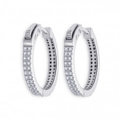 Strieborné náušnice kruhy so zirkónmi