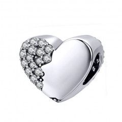 Strieborný prívesok korálik srdiečko