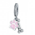 Strieborný prívesok korálek labka a kocka