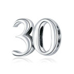 Strieborný prívesok korálek na náramok "30"