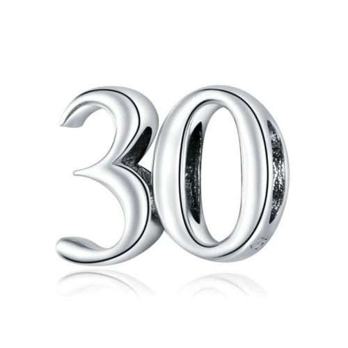 Strieborný prívesok korálek na náramok "30"