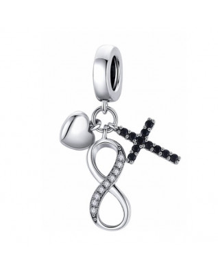 Strieborný prívesok korálek s príveskami