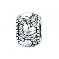 Strieborný prívesok korálik so srdiečkami