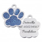 Oceľová psia známka - labka