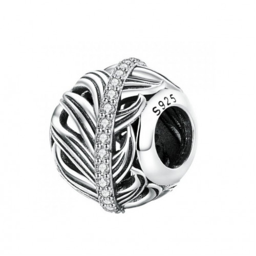 Strieborný prívesok korálek pierko