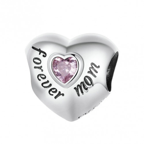 Strieborný prívesok korálik na náramok FOREVER MOM