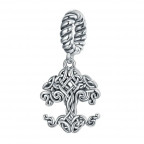 Strieborný prívesok korálku na náramok keltský strom života