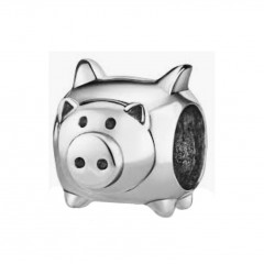 Strieborný prívesok korálik na náramok prasiatko