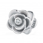 Strieborný prívesok korálik na náramok kvietka