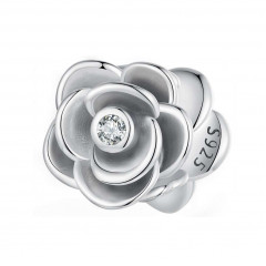 Strieborný prívesok korálik na náramok kvietka