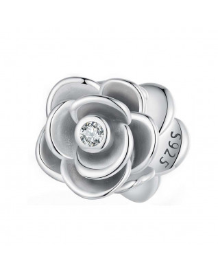 Strieborný prívesok korálik na náramok kvietka