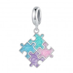 Strieborný prívesok korálik na náramok puzzle