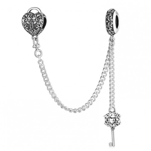 Strieborná bezpečnostná retiazka na náramok