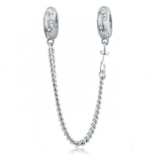 Strieborná bezpečnostná retiazka na náramok