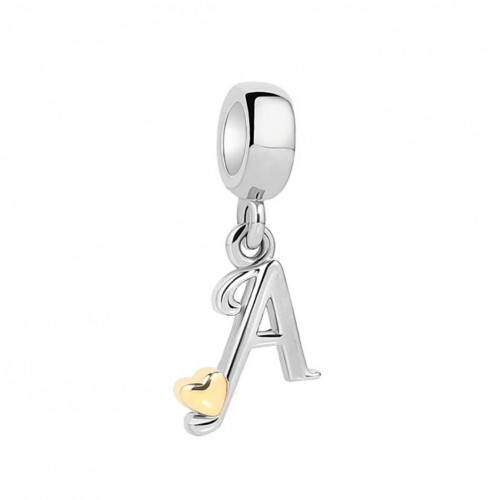 Visiaci strieborný prívesok korálek písmeno A