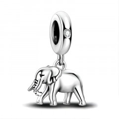 Visiaci strieborný prívesok korálik slon