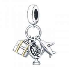 Visiaci strieborný prívesok korálik cestovanie