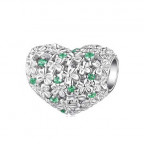 Strieborný prívesok korálik na náramok srdca