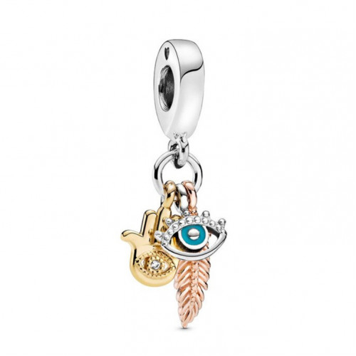 Strieborný prívesok korálik Hamsa