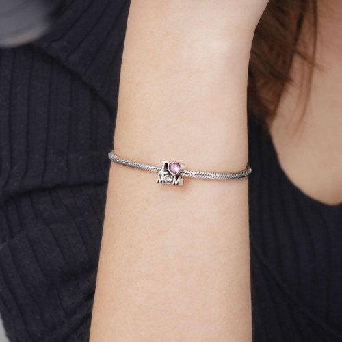 Strieborný prívesok korálik na náramok