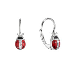 Strieborné náušnice lienky