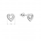 Strieborné náušnice dve srdiečka