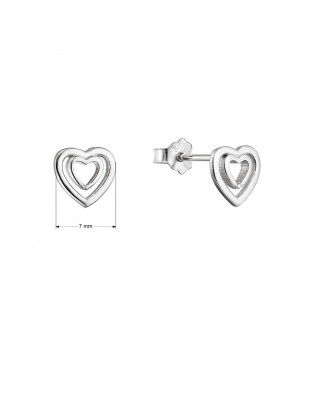 Strieborné náušnice dve srdiečka