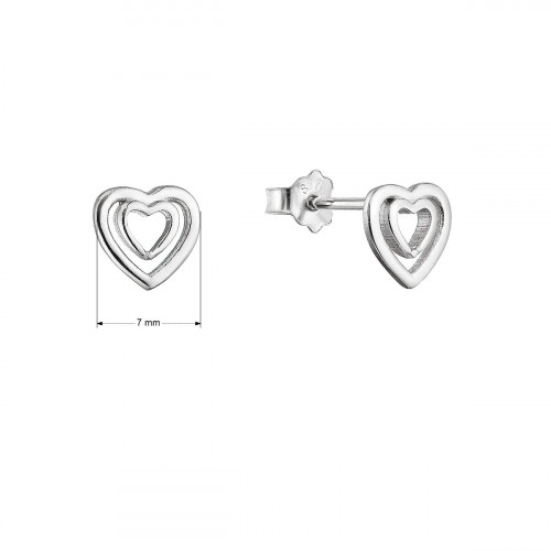 Strieborné náušnice dve srdiečka