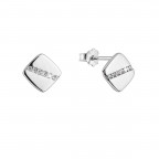 Strieborné náušnice štvorčeky so zirkónmi